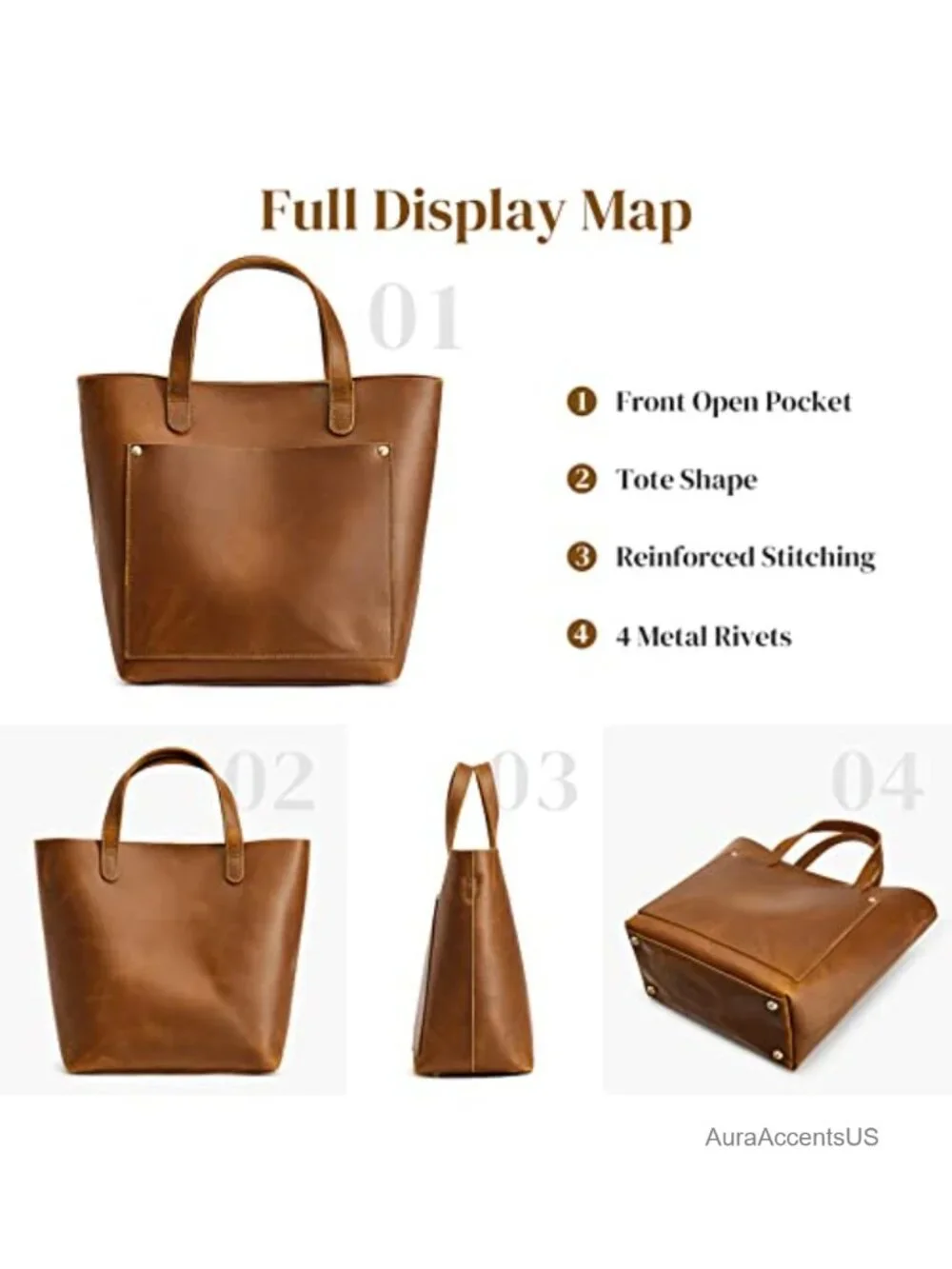 Top Grain Crazy Horse Leather Mini Crossbody Satchel Magnetic Closure